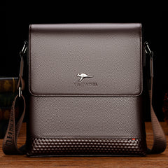 Men's First Layer Cowhide Shoulder Bag Large Capacity Business Crossbody Bag