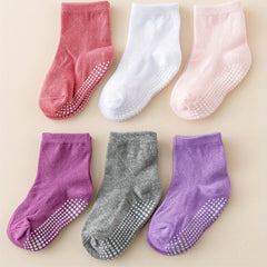 6 Pairs Unisex Multicolor Non-slip Mid Tube Socks
