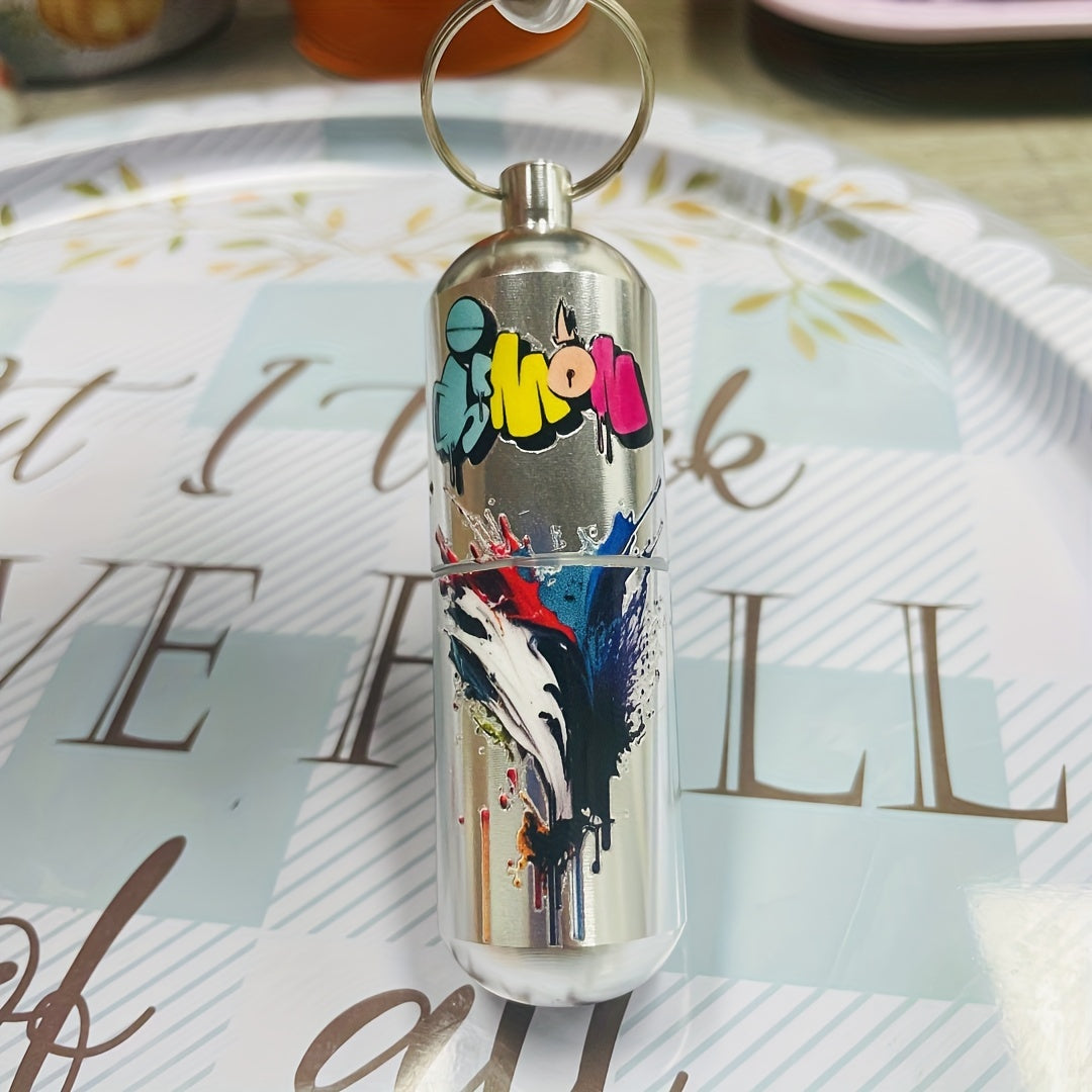 Bear Aluminum Keychain Pill Storage Box for Outdoor Camping Travel