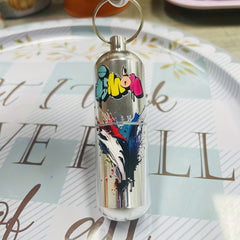 Bear Aluminum Keychain Pill Storage Box for Outdoor Camping Travel