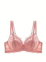 Lace Push Up Bra Breathable Scallop Trim Women's Lingerie