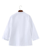 Long Sleeves Button Boat Neck Work Overalls For Chef