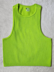 Ribbed Sports Yoga Tank Top Racerback Sleeveless Crop Top