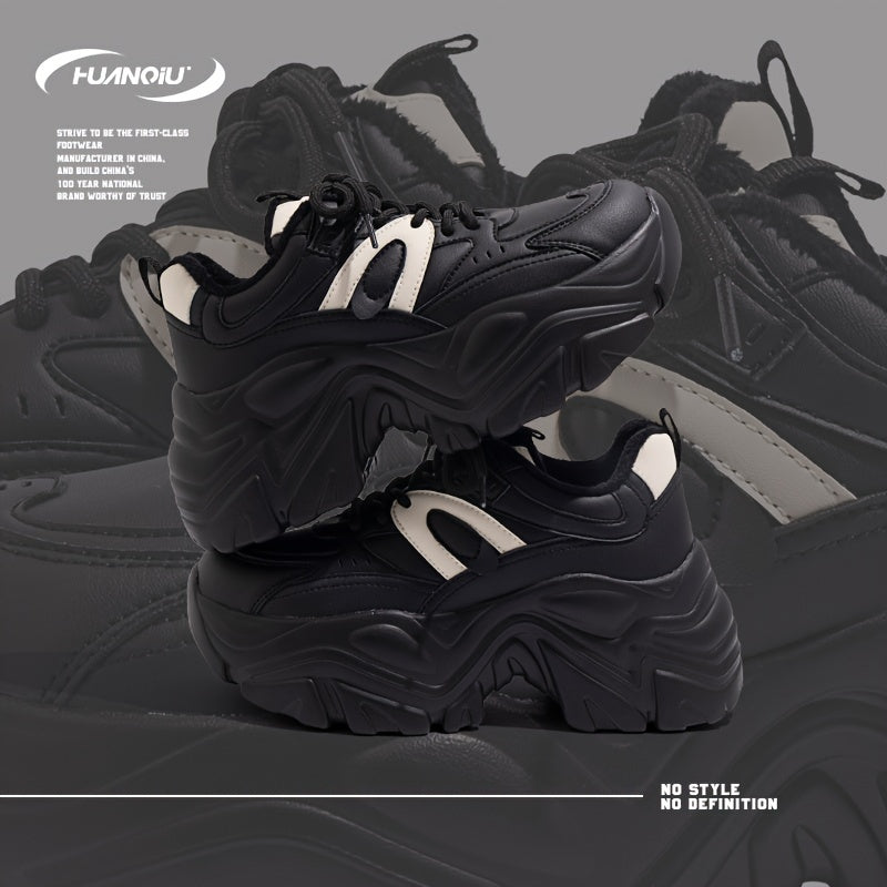 Women's Lace-Up Chunky Sneakers - Comfy & Warm - Dad Shoes