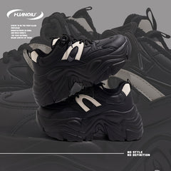 Women's Lace-Up Chunky Sneakers - Comfy & Warm - Dad Shoes