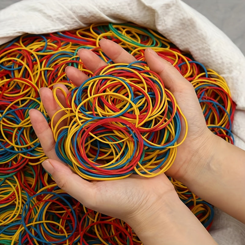 100-500pcs 49-78cm Colored Rubber Bands for Hair, School, Office, Stationery