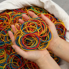 100-500pcs 49-78cm Colored Rubber Bands for Hair, School, Office, Stationery