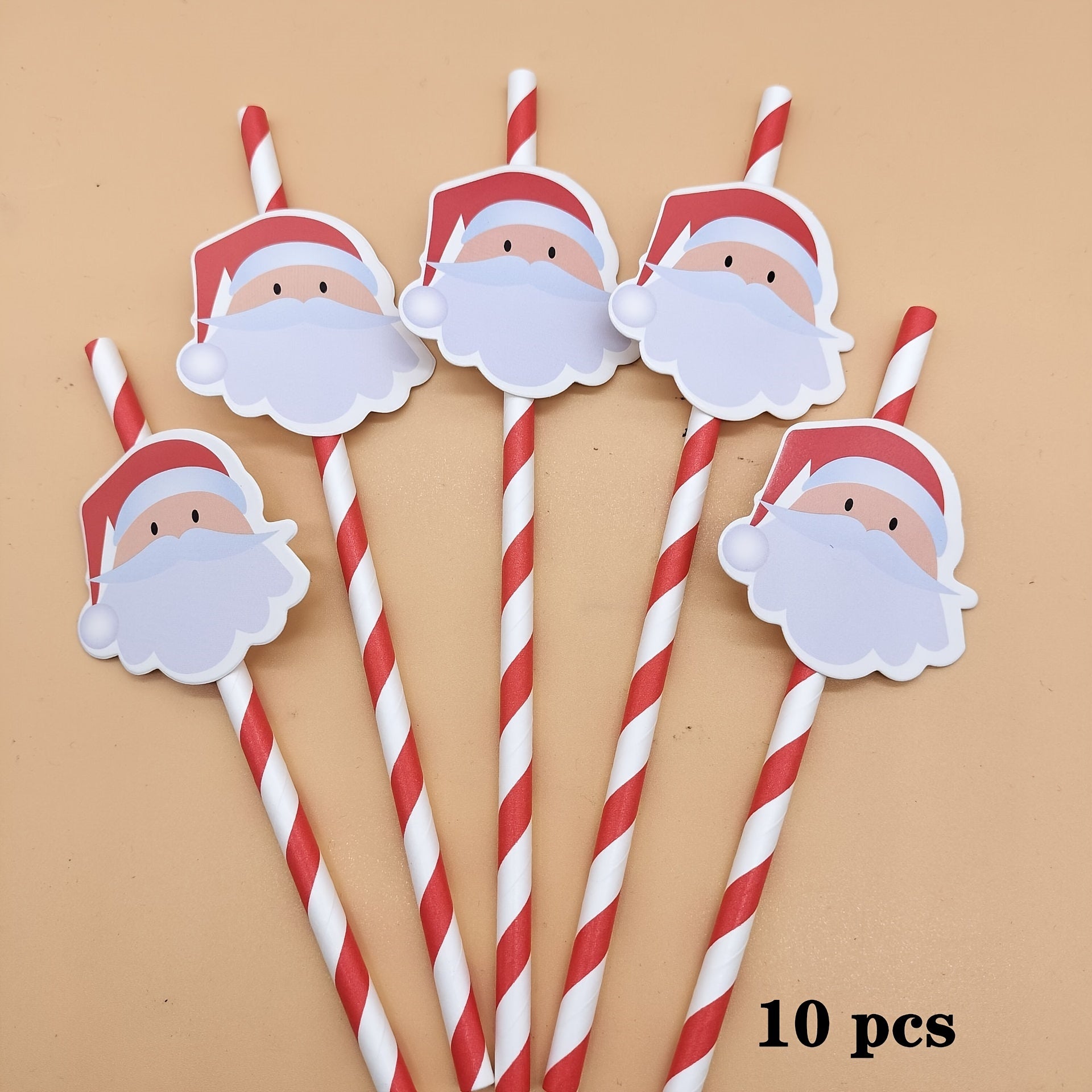 Christmas Paper Straws Set Biodegradable Party Decorations