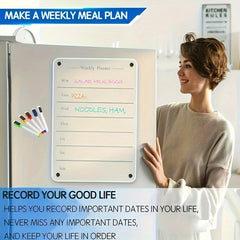 2pcs 9 x13 Clear Weekly Meal Planner Magnetic Acrylic Board