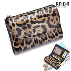 Women's Magnetic Closure Trifold Wallet with Zipper Pocket