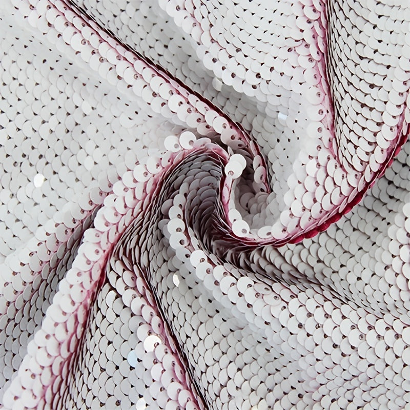 1pc 5mm Reversible Fish Scale Sequin Backdrop Fabric 1 Yards 49inch