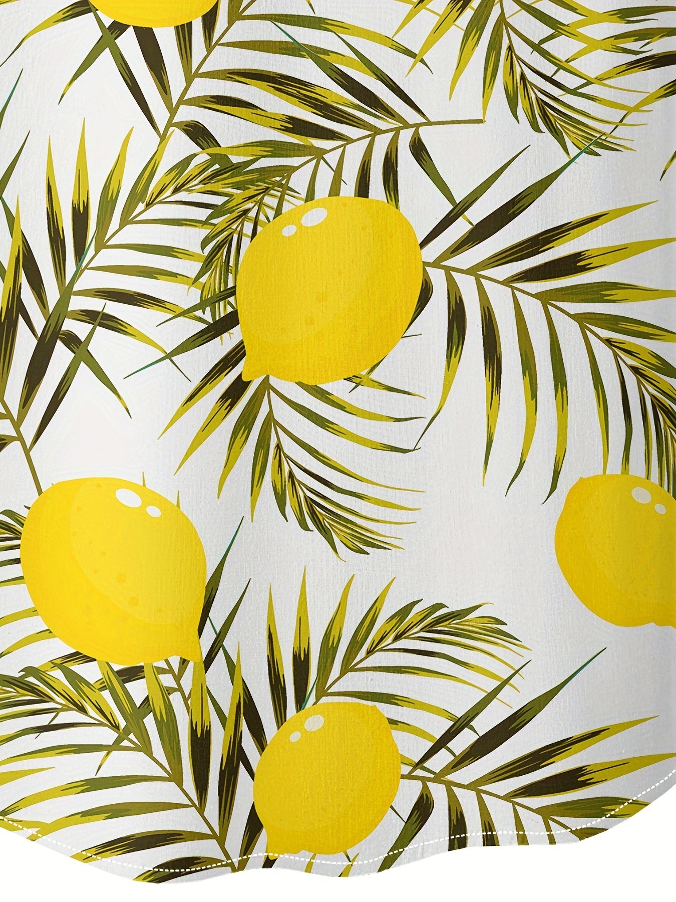 Men's Lemon Print Hawaiian Shirt for Summer Vacation
