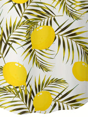 Men's Lemon Print Hawaiian Shirt for Summer Vacation