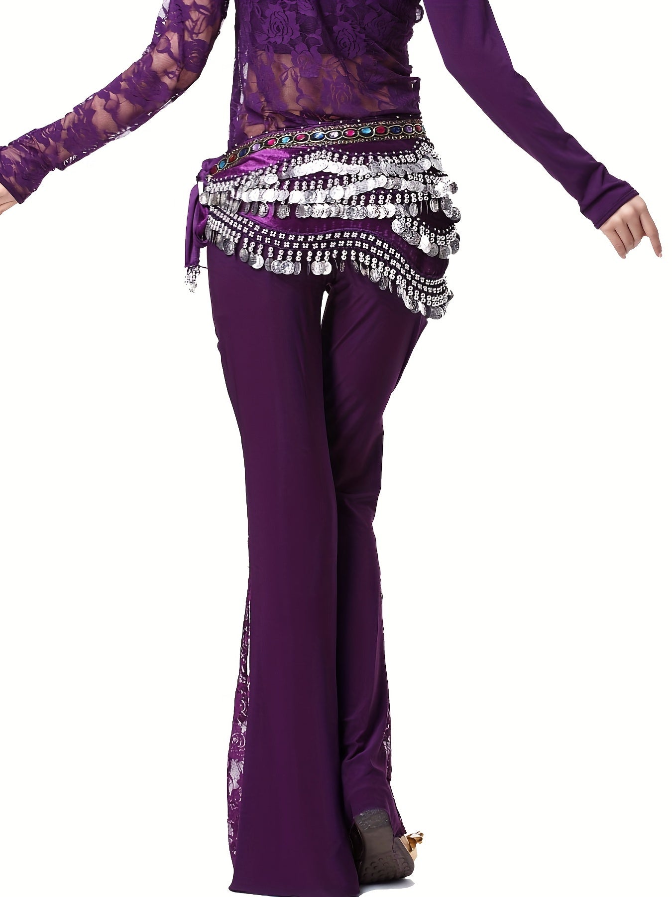 Belly Dance Hip Skirt Coins Scarf Sequin Wrap Skirt