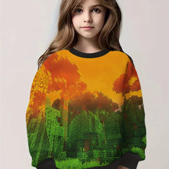 Forest Print Hoodies Boys Girls Hooded Sweatshirt