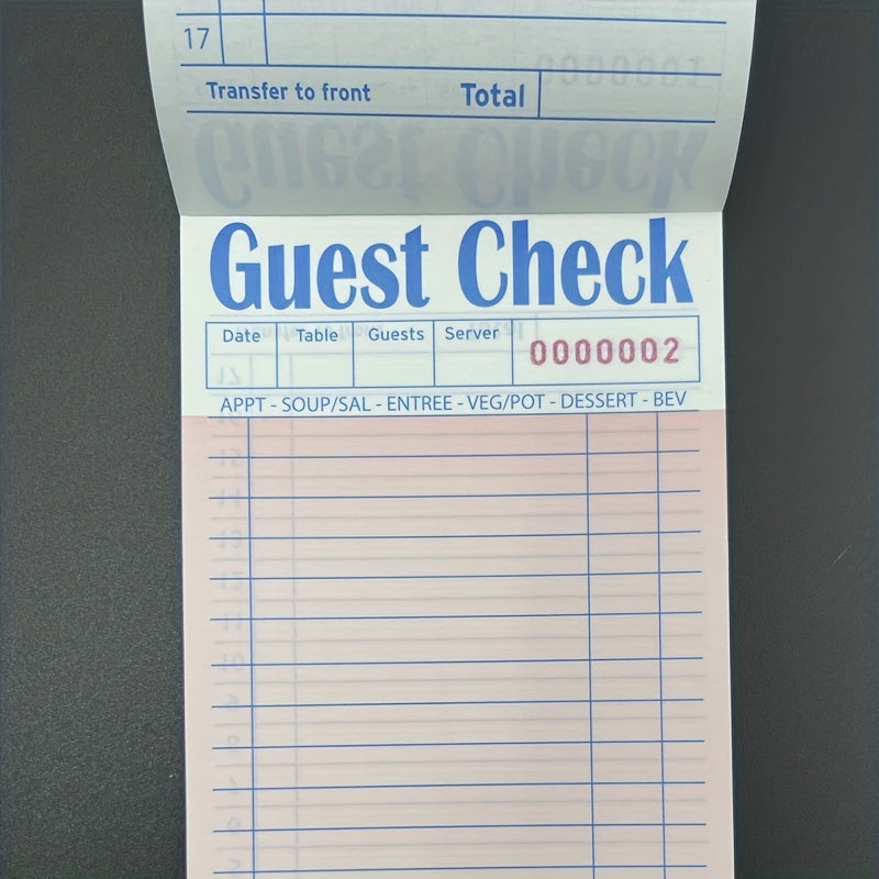 Restaurant Guest Check Book Server Note Pads 50 Total