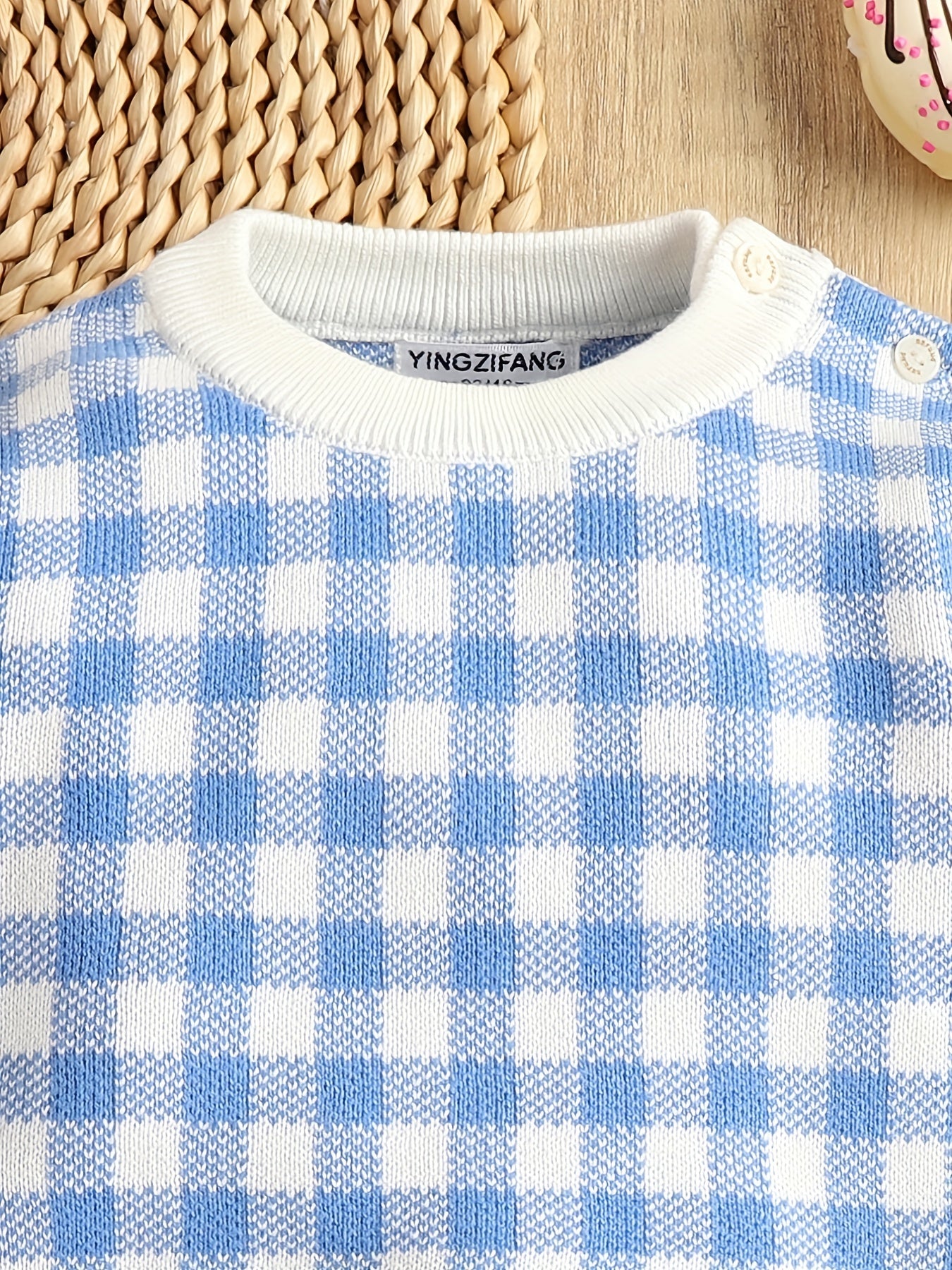 Baby Boys Cotton Plaid Sweater Top Kids Pullover