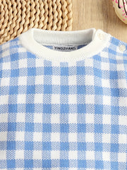 Baby Boys Cotton Plaid Sweater Top Kids Pullover