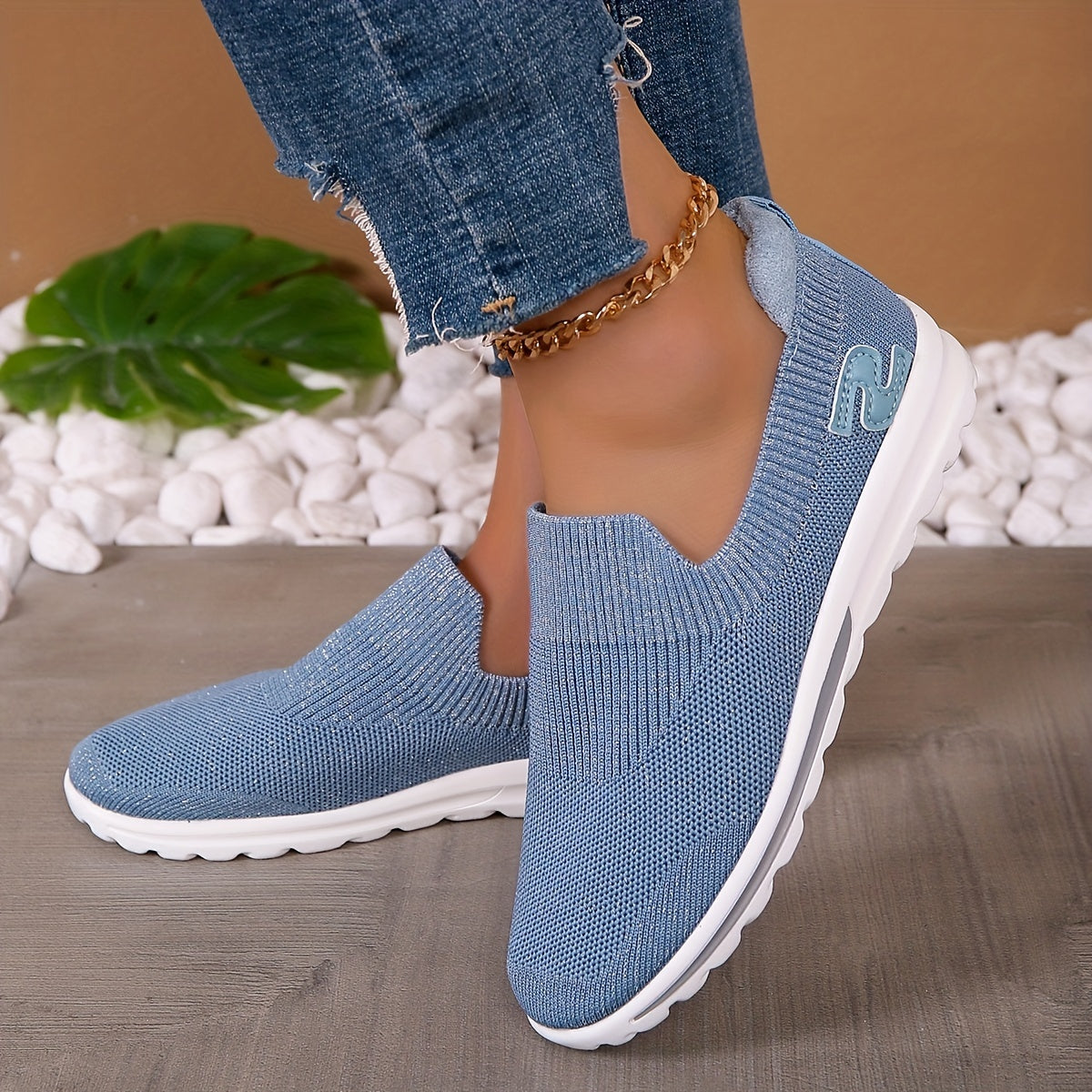 Women's Breathable Slip On Flat Shoes Lightweight Low Top Sneakers