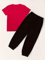Boys Block Short Sleeve T shirt & Sweatpants Set