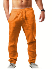 Solid Drawstring Sweatpants Loose Fit Pants Men's Casual Joggers