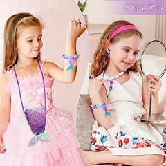 6pcs Mermaid Faux Pearl Jewelry Set for Girls