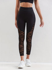 High Waist Mesh Leggings Skinny Leggings Women's Clothing