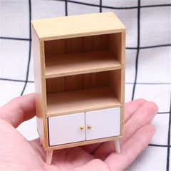1:12 Dollhouse Wooden Display Cabinet Model Furniture Bookshelf Props