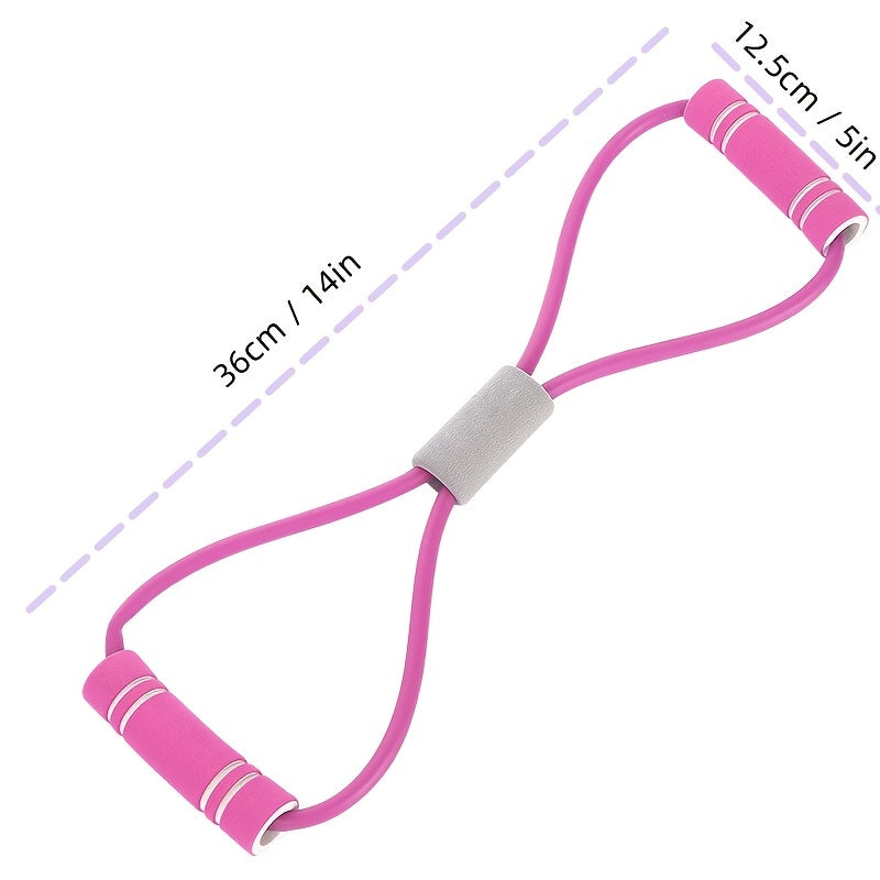 8 Shaped Resistance Band with Padded Handles for Home Workouts