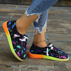Colorful Bat Pattern Canvas Shoes for Women