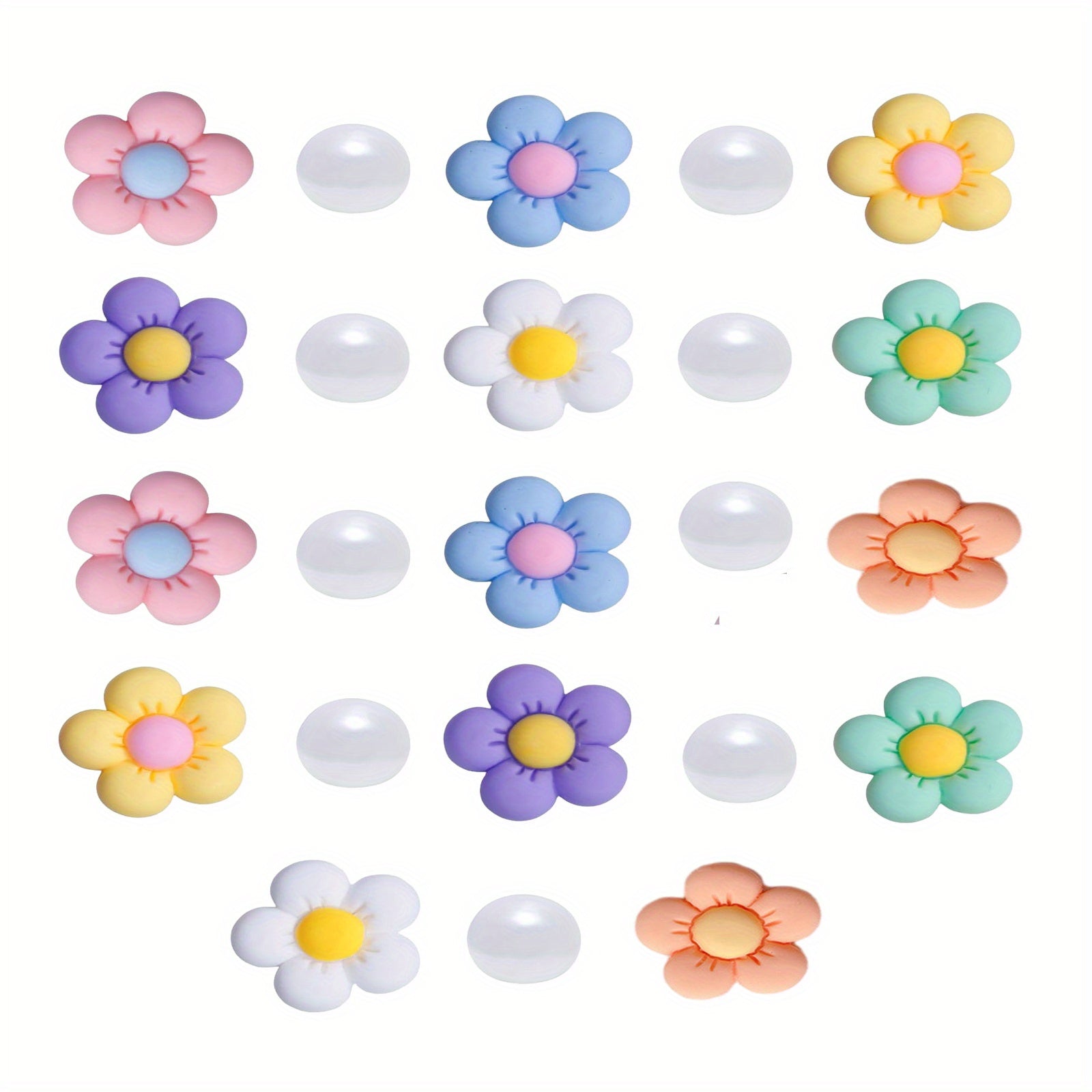 23pcs Cartoon Flower Charms Inserts Bogg Bag Silicone Lightweight Decorations