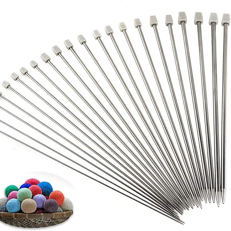 11 Pairs Stainless Steel Knitting Needles Set for Beginners