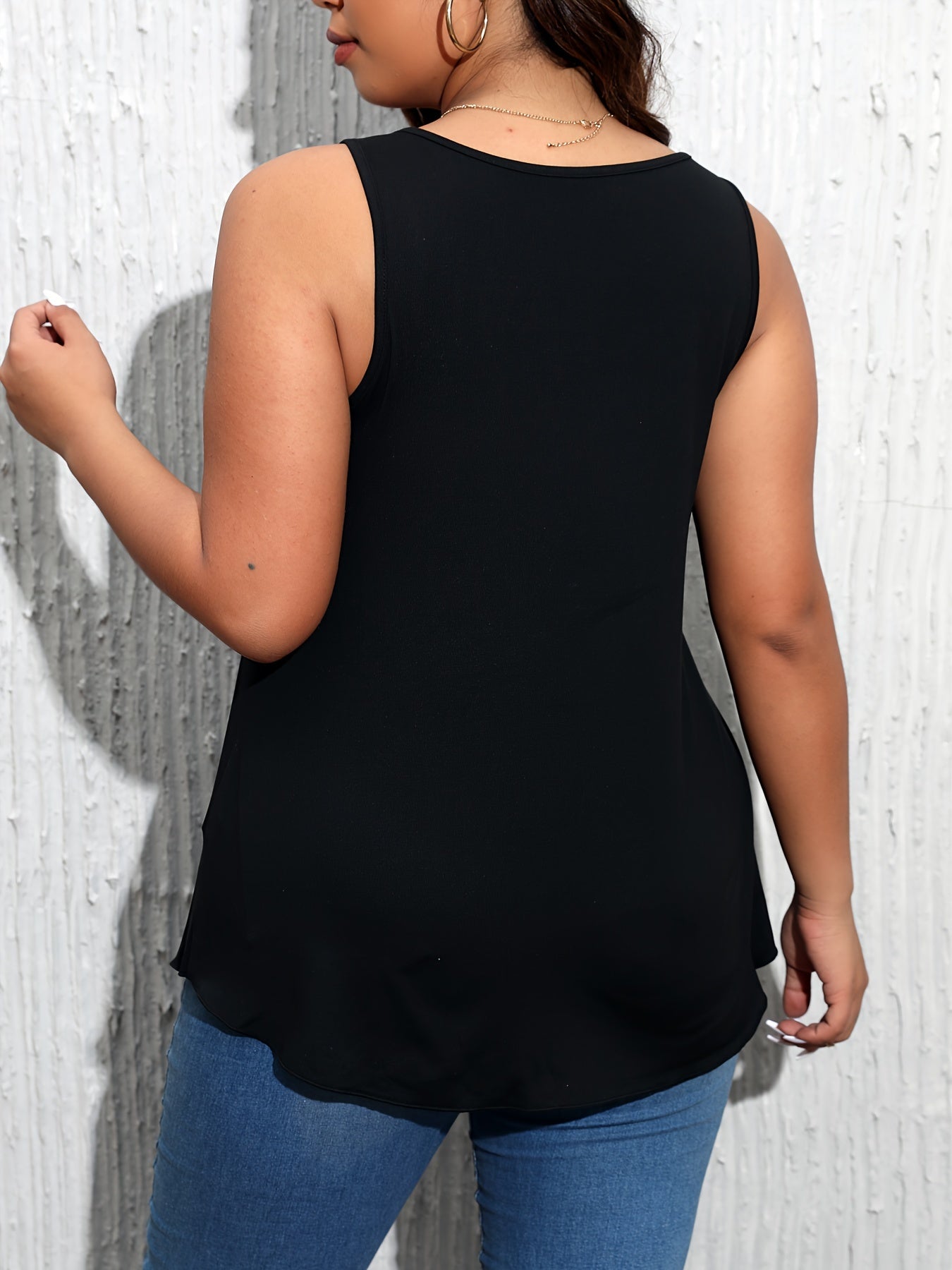 Colorblock Button Tank