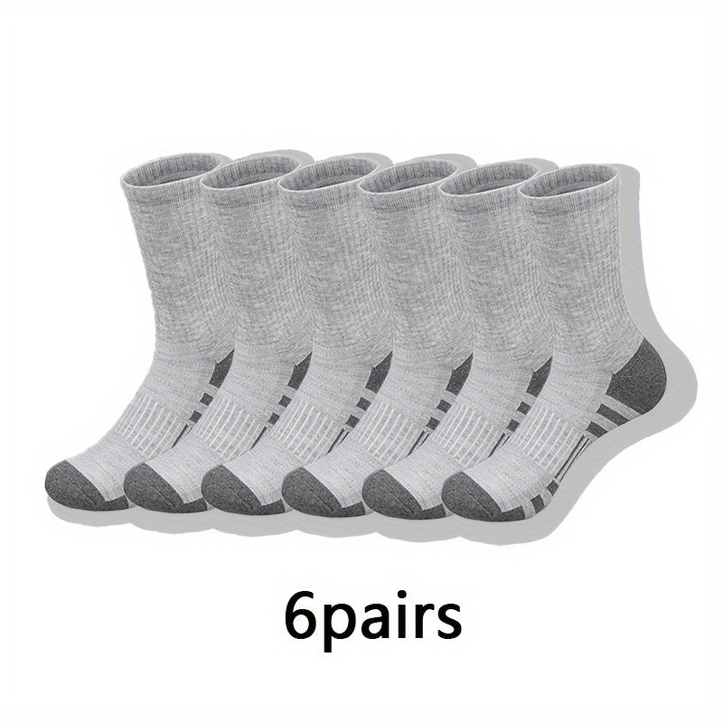 6pairs Men's Casual Crew Socks Outdoor Sports Socks