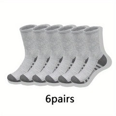 6pairs Men's Casual Crew Socks Outdoor Sports Socks
