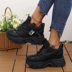 Women's Waterproof Platform Sneakers Round Toe Chunky Shoes