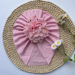 Baby Girls Flowers Decor Cap Soft Hair Wrap Head Accessory
