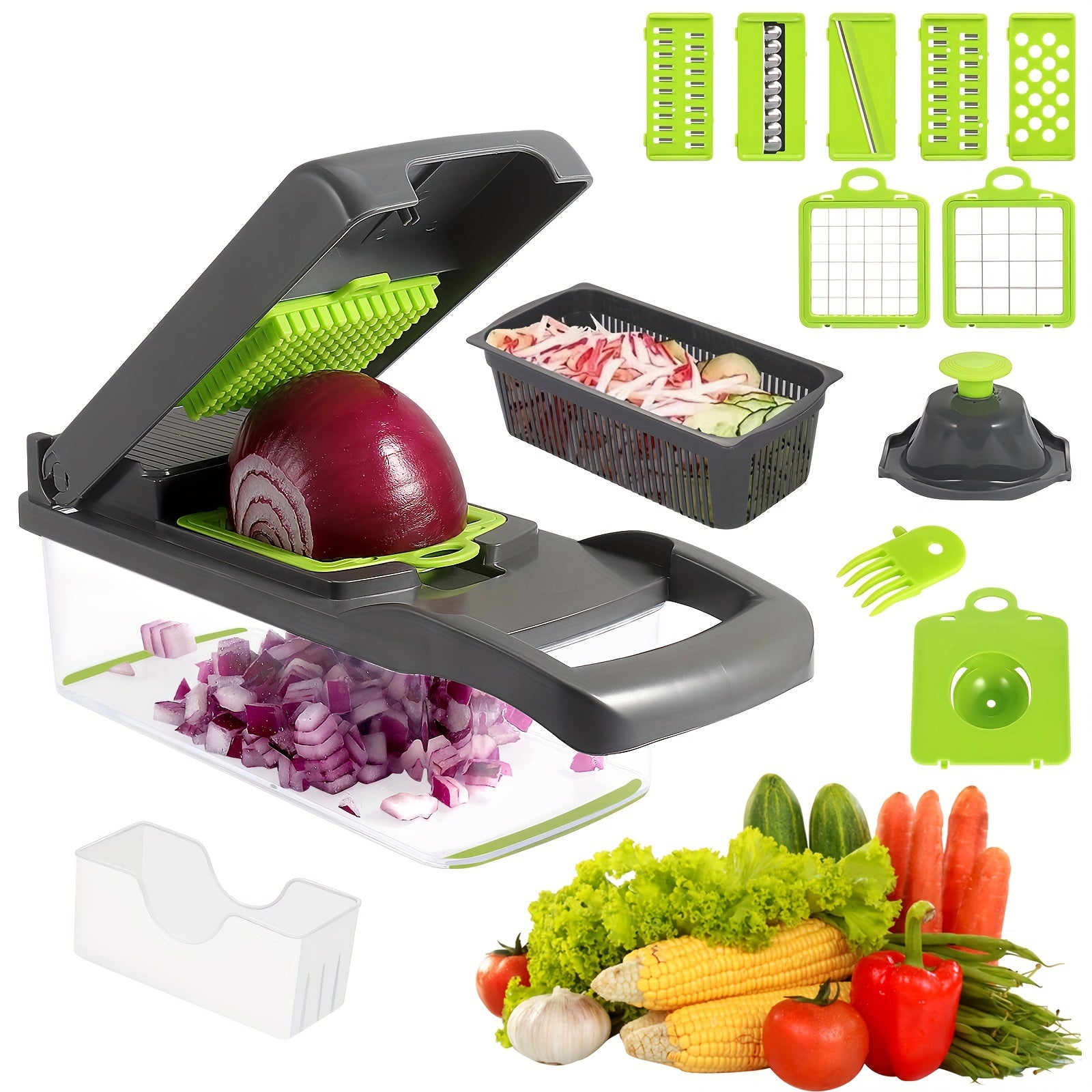 Multifunctional Veggie Chopper Onion Chopper With 7 Blade Vegetable Cutter