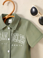 2pcs Baby Boys Los Angeles Shirt & Shorts Set