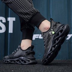 Men's Comfy Lace Up Running Shoes Breathable Sneakers For Outdoor Walk