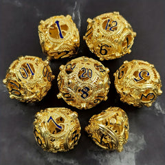Metal Polyhedral Hollow Dice Set - Large Role Playing Dice