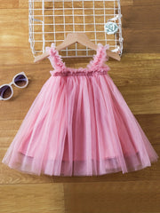 Summer Girl's Cami Mesh Princess Puffy Dress
