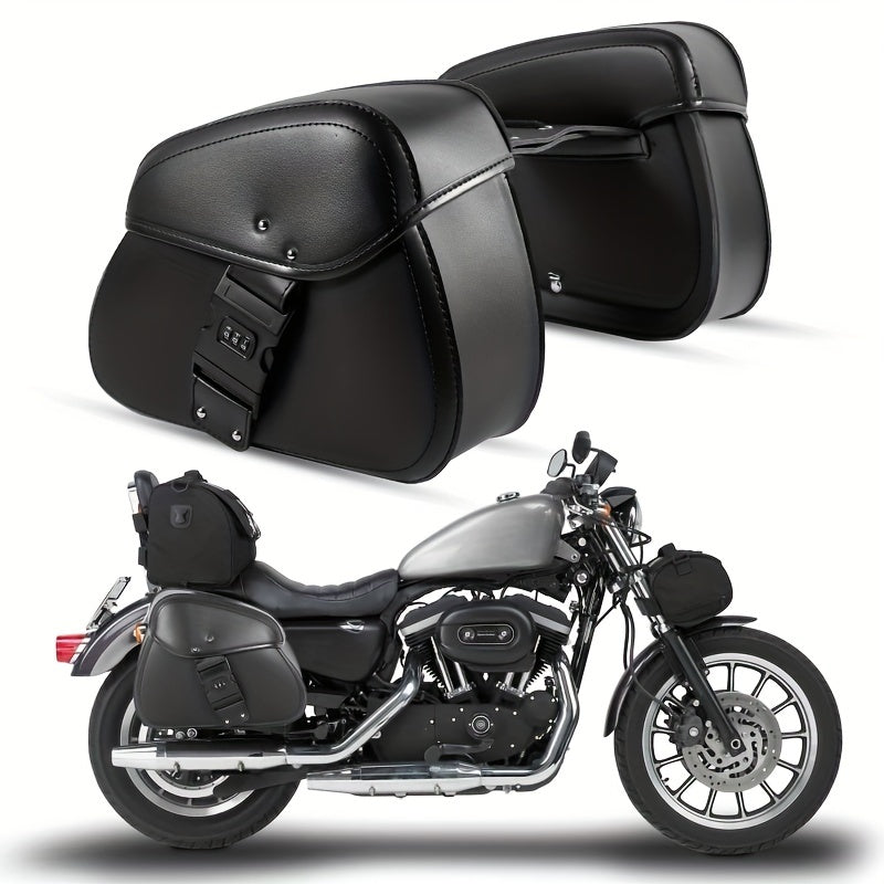 Stylish Motorcycle Side Bags 1 Pair Password Lock & Single Snap Lock