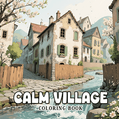 Adult Coloring Book Village Theme 22 Pages 20x20cm