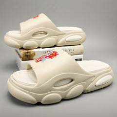 Men's Letters Print Non Slip Platform Slides