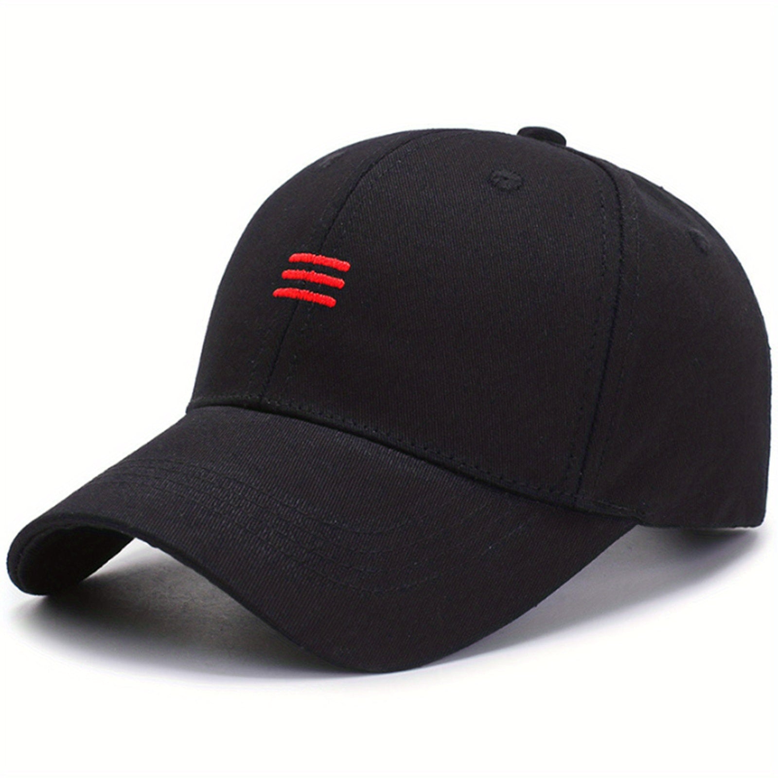 Three Bars Embroidery Casual Baseball Cap Adjustable Peaked Cap
