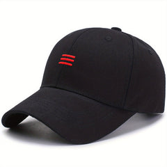 Three Bars Embroidery Casual Baseball Cap Adjustable Peaked Cap