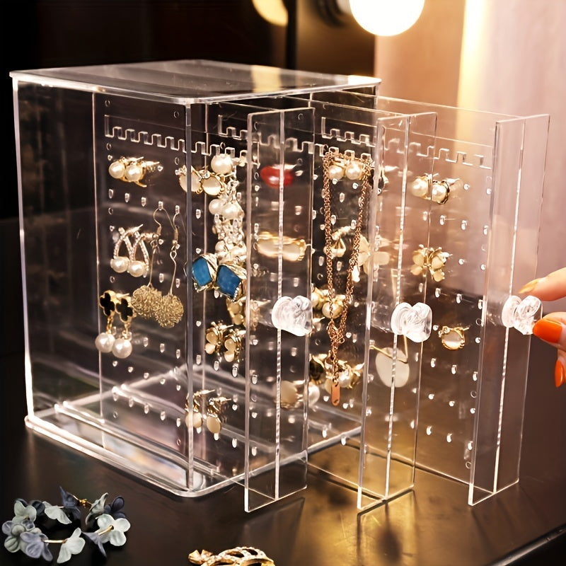 Transparent Jewelry Box Three drawer Earring Storage Box