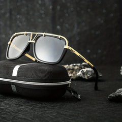 Men's Square Frame Steampunk Sunglasses UV Protection