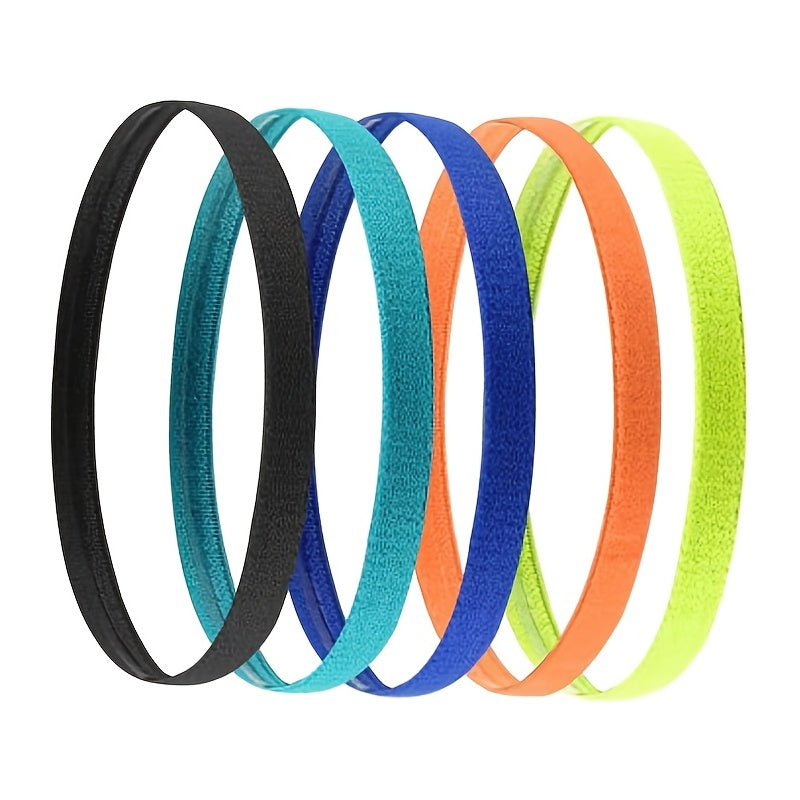 6 Pcs Thin Sports Headbands for Kids - Non Slip Elastic Headbands